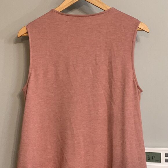 LOGO Lounge Top French Terry Vest Sleeveless Pockets‎ Sz Small EUC - Picture 4 of 10